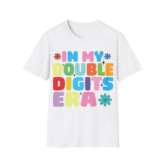 Funny In My Double Digits Era Retro 10 Year Old 10th Birthday Girl T-Shirt For Men Women Kids T-Shirt